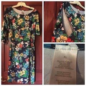 Floral cold shoulder dress